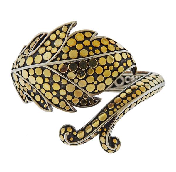 John Hardy Dots Leaf 18k Gold Silver Bracelet (1 of 5)