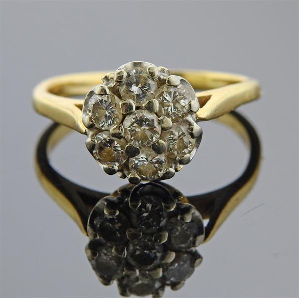 14k Gold Diamond Cluster Flower Ring (1 of 3)