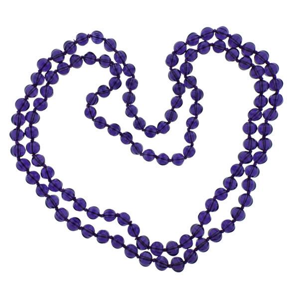 Faceted Amethyst Bead Necklace Set of 2 (1 of 4)