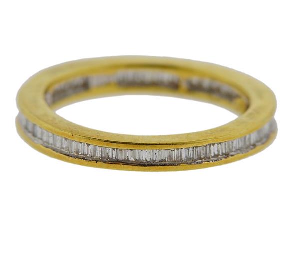 18k Gold  Diamond Eternity Wedding Band Ring (1 of 2)