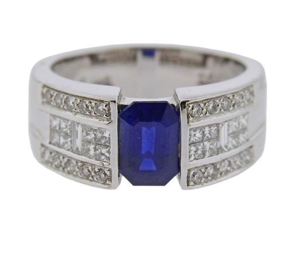 LeVian 18K Gold Diamond Sapphire Ring (1 of 3)