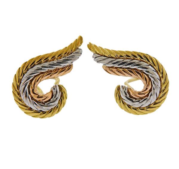 Buccellati 18k Tri Color Gold Earrings (1 of 3)