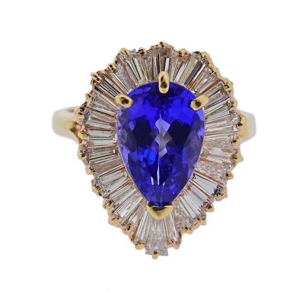 14K Gold Diamond Tanzanite Ring (1 of 4)