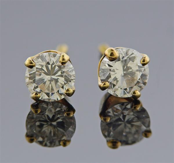 14K Gold Diamond Stud Earrings (1 of 3)