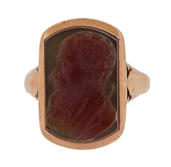 Antique Gold Cameo Gemstone Ring (1 of 3)