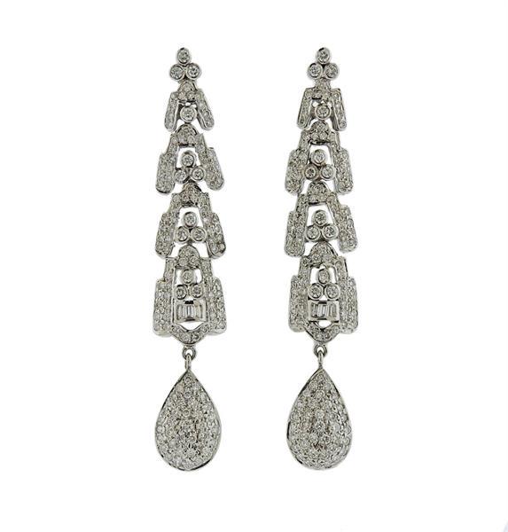 18K Gold Diamond Drop Earrings (1 of 3)