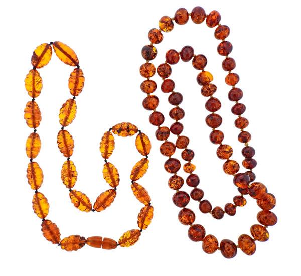 Amber Bead Necklace Lot 2pc (1 of 4)