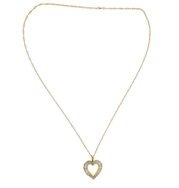 14k Gold Diamond Heart Pendant Necklace (1 of 4)