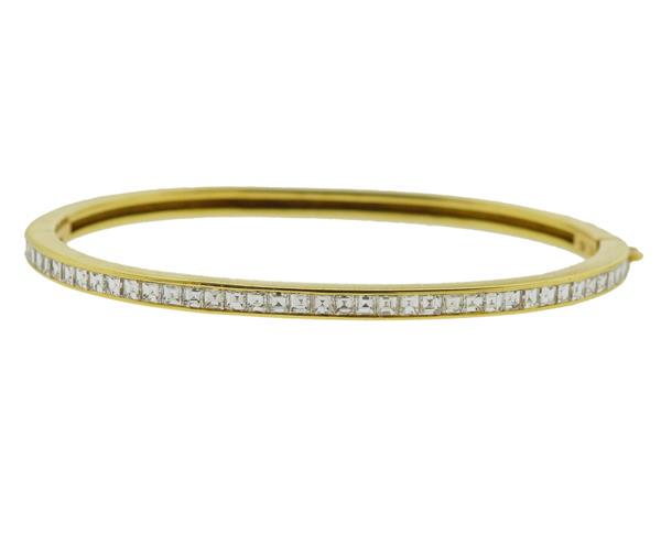 18K Gold Diamond Bangle Bracelet (1 of 3)