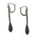 18K Gold Diamond Black Stone Earrings - 2