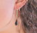 18K Gold Diamond Black Stone Earrings - 4