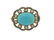 Antique 14k Gold Silver Diamond Turquoise Brooch