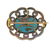 Antique 14k Gold Silver Diamond Turquoise Brooch - 2