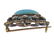 Antique 14k Gold Silver Diamond Turquoise Brooch - 3