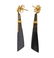 Bernard K Passman 18K Gold Diamond Black Coral Earrings - 2