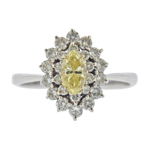 18K Gold White Fancy Diamond Cluster Ring (1 of 4)