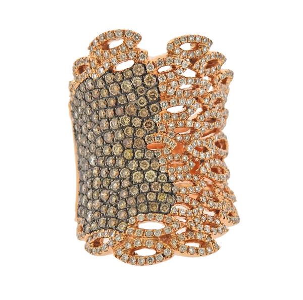 18K Gold White Fancy Diamond Wide Band  Ring (1 of 4)