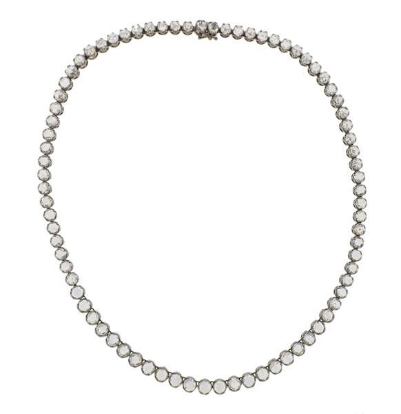 18K Gold Rose Cut Diamond Necklace (1 of 5)