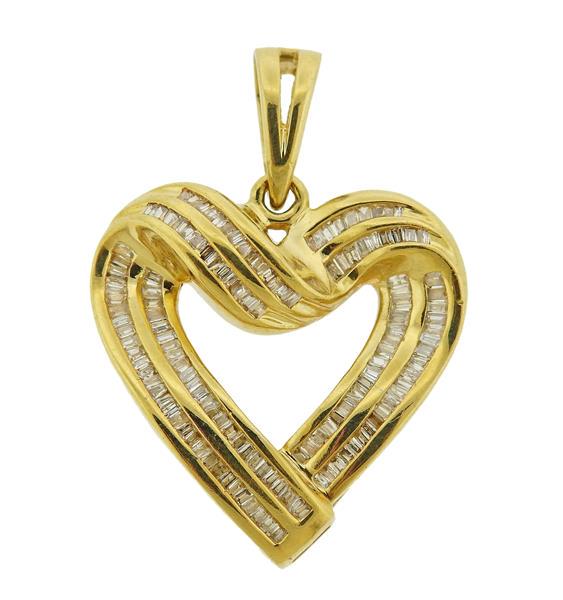 14k Gold 1.50ctw Diamond Heart Pendant (1 of 3)