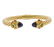 14k Gold Cable Citrine Amethyst Cuff Bracelet