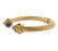 14k Gold Cable Citrine Amethyst Cuff Bracelet - 2