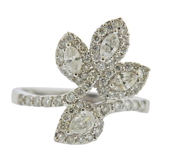 18k Gold Diamond  Leaf Motif Ring (1 of 4)