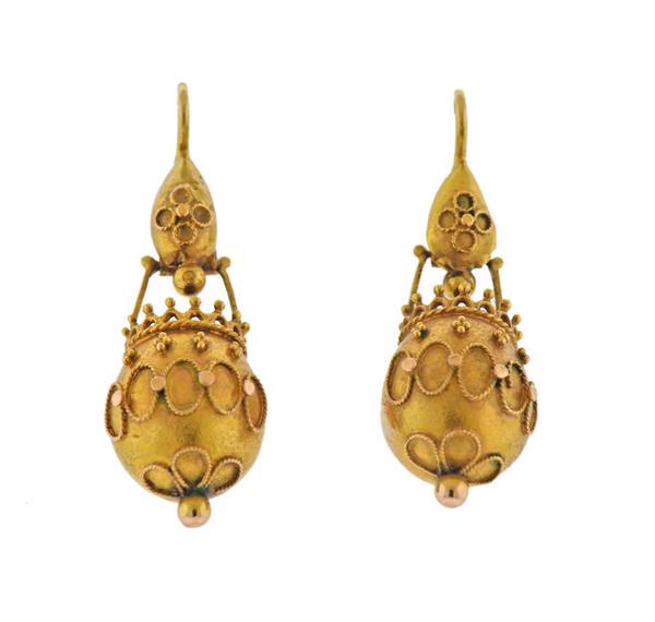 Etruscan 14K Gold Earrings (1 of 3)