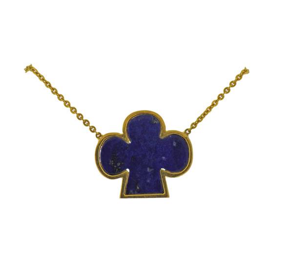 14K Gold Lapis Pendant on Necklace (1 of 3)