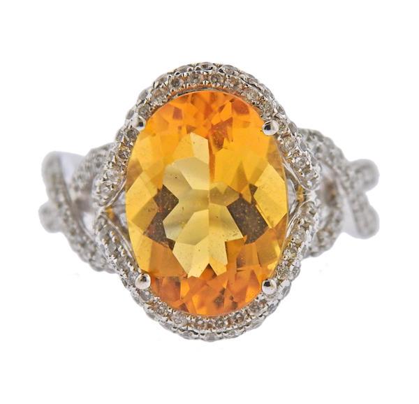 18K Gold Diamond Citrine Ring (1 of 4)
