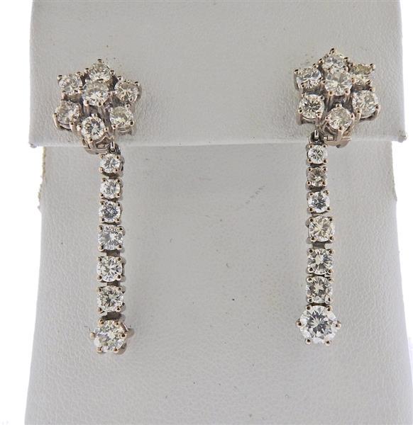 18K Gold Diamond Drop Earrings (1 of 4)