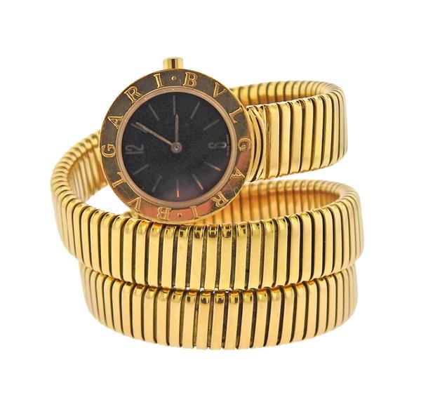 Bvlgari Bulgari Tubogas 18k Gold Wrap Watch Bracelet (1 of 4)