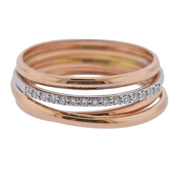 18K Two Tone Gold Diamond Ring (1 of 3)