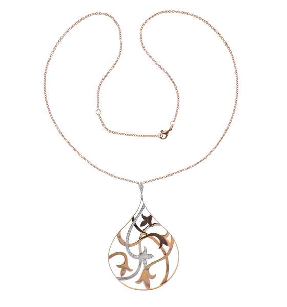 18K Two Tone Gold Diamond Pendant Necklace (1 of 3)