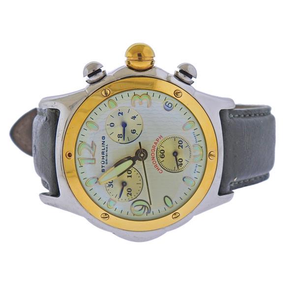 Stuhrling Chronograph Two Tone Bubble Watch (1 of 4)