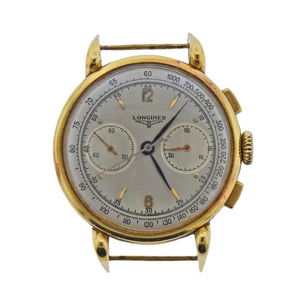 Longines 18k Gold Chronogpraph Watch (1 of 3)