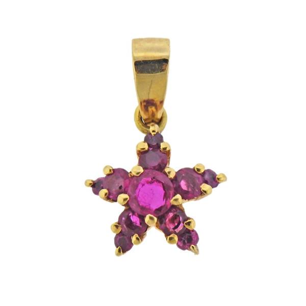 14K Gold Ruby Star Pendant (1 of 3)
