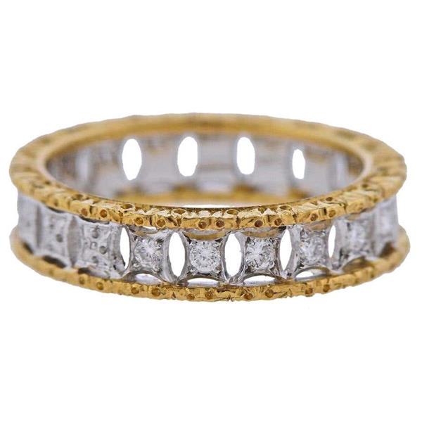 Mario Buccellati Diamond Gold Wedding Band Ring (1 of 4)