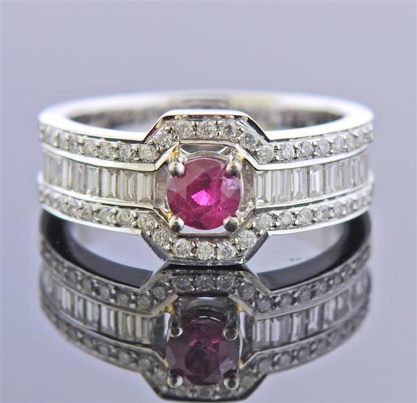 18k Gold Diamond Ruby Ring (1 of 3)