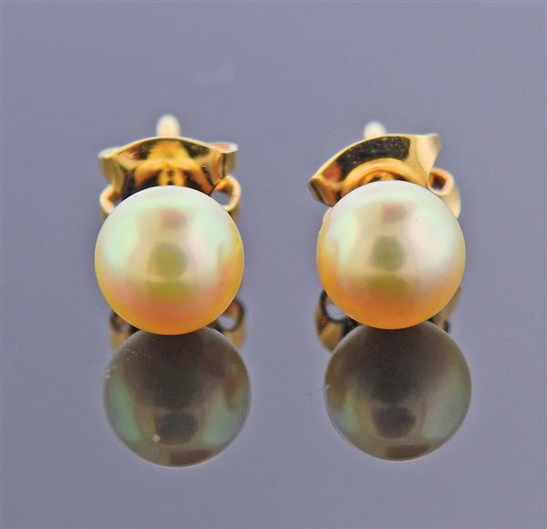 Mikimoto 18k Gold 6.2mm Pearl Stud Earrings (1 of 3)