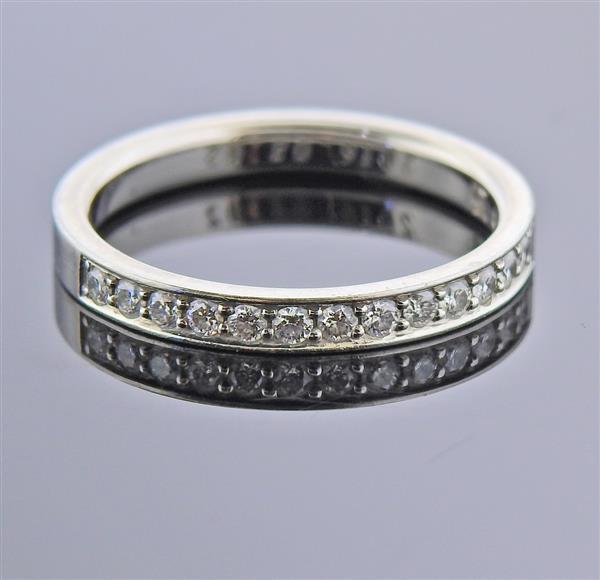 Platinum Diamond Wedding Band Ring: METAL: Platinum. GEMSTONES: Diamonds approx. 0.19ctw. MEASUREMENTS: Ring size 6 1/4, ring band is 2.7mm wide. MARKED: Maker's mark Pt950, Engraved "2016.08.02", 0.19. WEIGHT: 4 grams.Gem