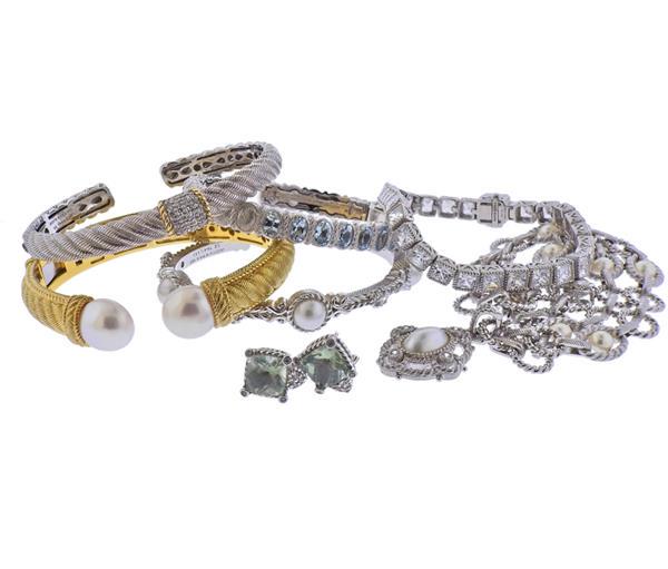 Judith Ripka Silver Gemstone Bracelet Necklace Ring Lot (1 of 7)