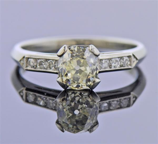 Antique 18K Gold Old Mine Diamond Engagement Ring (1 of 3)