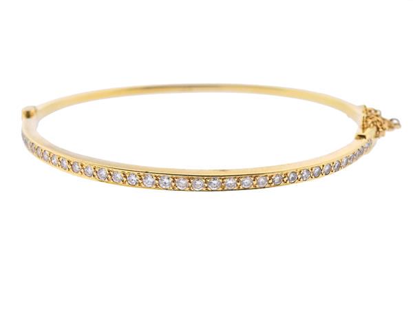 14K Gold Diamond Bangle Bracelet (1 of 4)