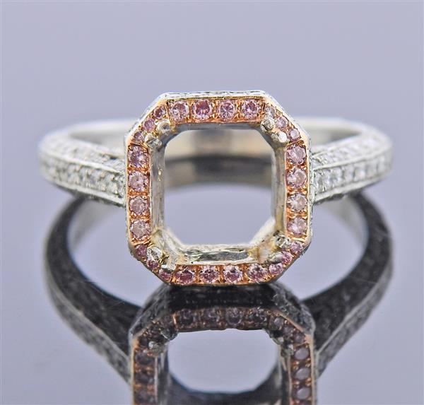 Platinum 18K Gold Diamond Engagement Ring Mounting (1 of 3)