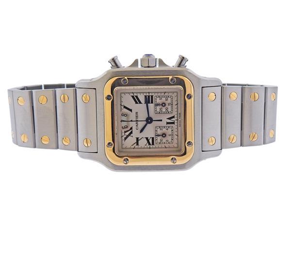Cartier Santos Galbee 18k Gold Steel Chronograph Date (1 of 4)