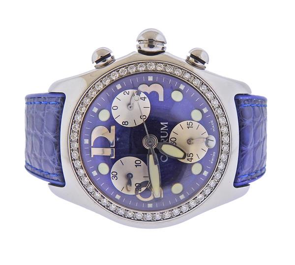 Corum Bubble Diamond Steel Chronograph Watch 396.150.20 (1 of 4)