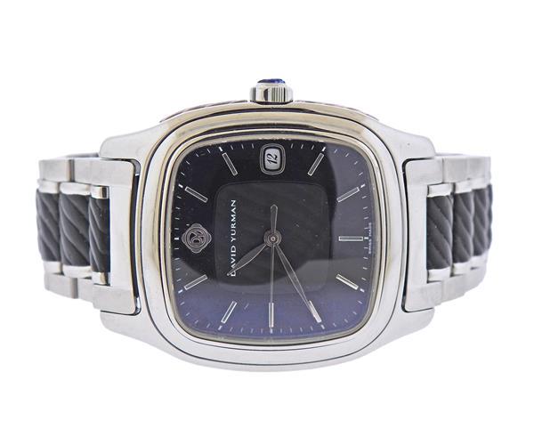 David Yurman Thoroughbred Steel Black Automatic Watch (1 of 4)