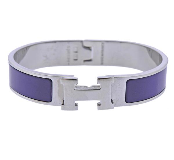 Hermes Clic H  Enamel Bangle Bracelet (1 of 4)