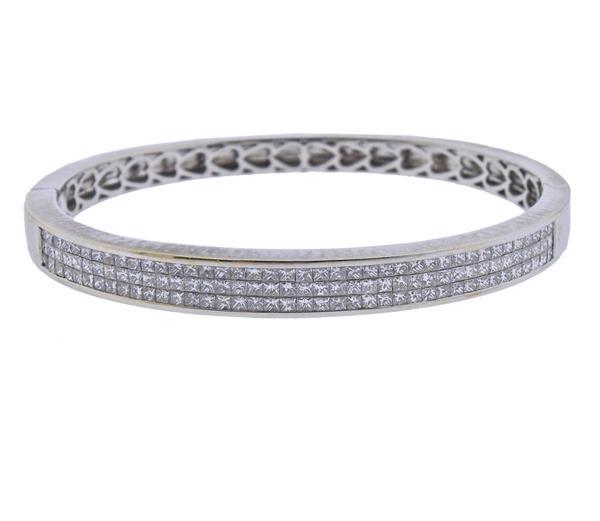 18k Gold 3.60ctw Diamond Bangle Bracelet (1 of 6)