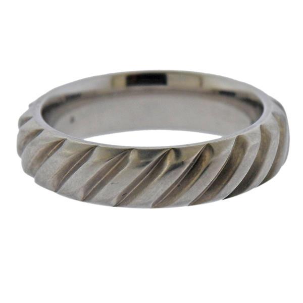 David Yurman Titanium Cable Men's Band Ring (1 of 4)